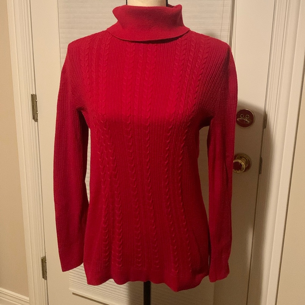 Talbots cable knit turtleneck sweater